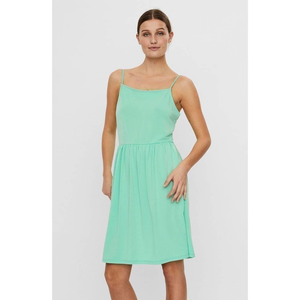 NWT VERO MODA Ilane Singlet Knit Camisole Dress In Jade Cream